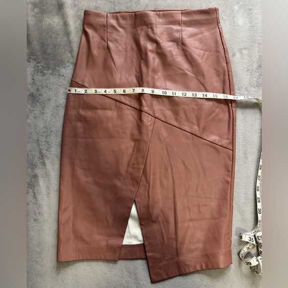 Dynamite Vegan Leather Mini Skirt, Brown, Size M - Picture 7 of 11